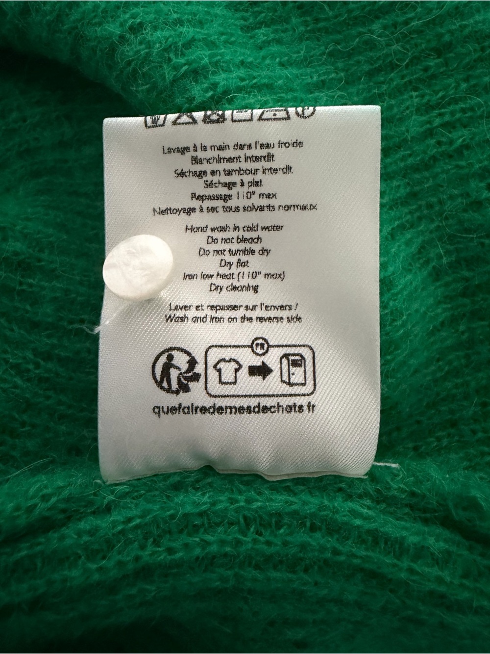 Sezane Gaspard Knit Cardigan Sweater Mohair Alpaca Sea Bright Green Size Small - Picture 10 of 11